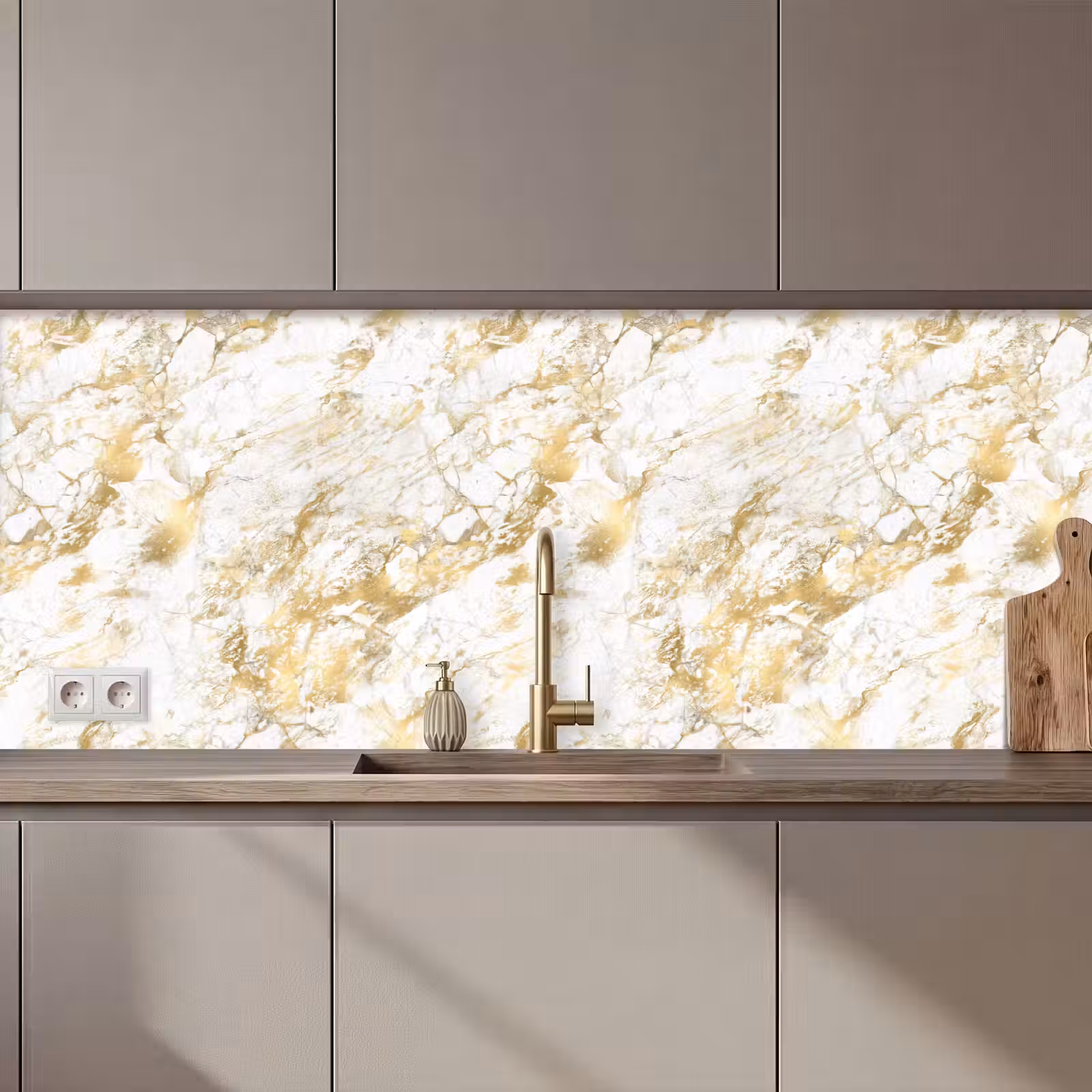Kitchen splashback - Marble - Gold - Texture — 1