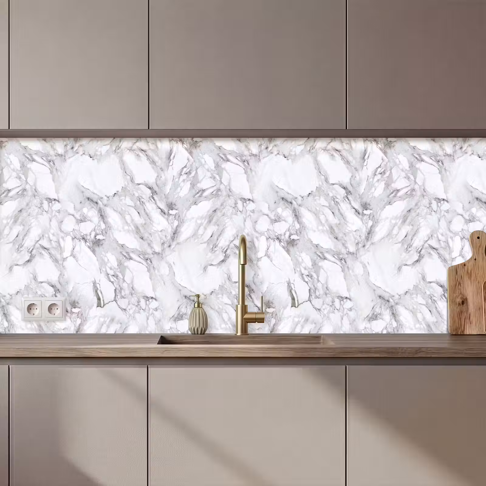 Kitchen splashback - Marble - Layered - Breaking - Grey texture — 1