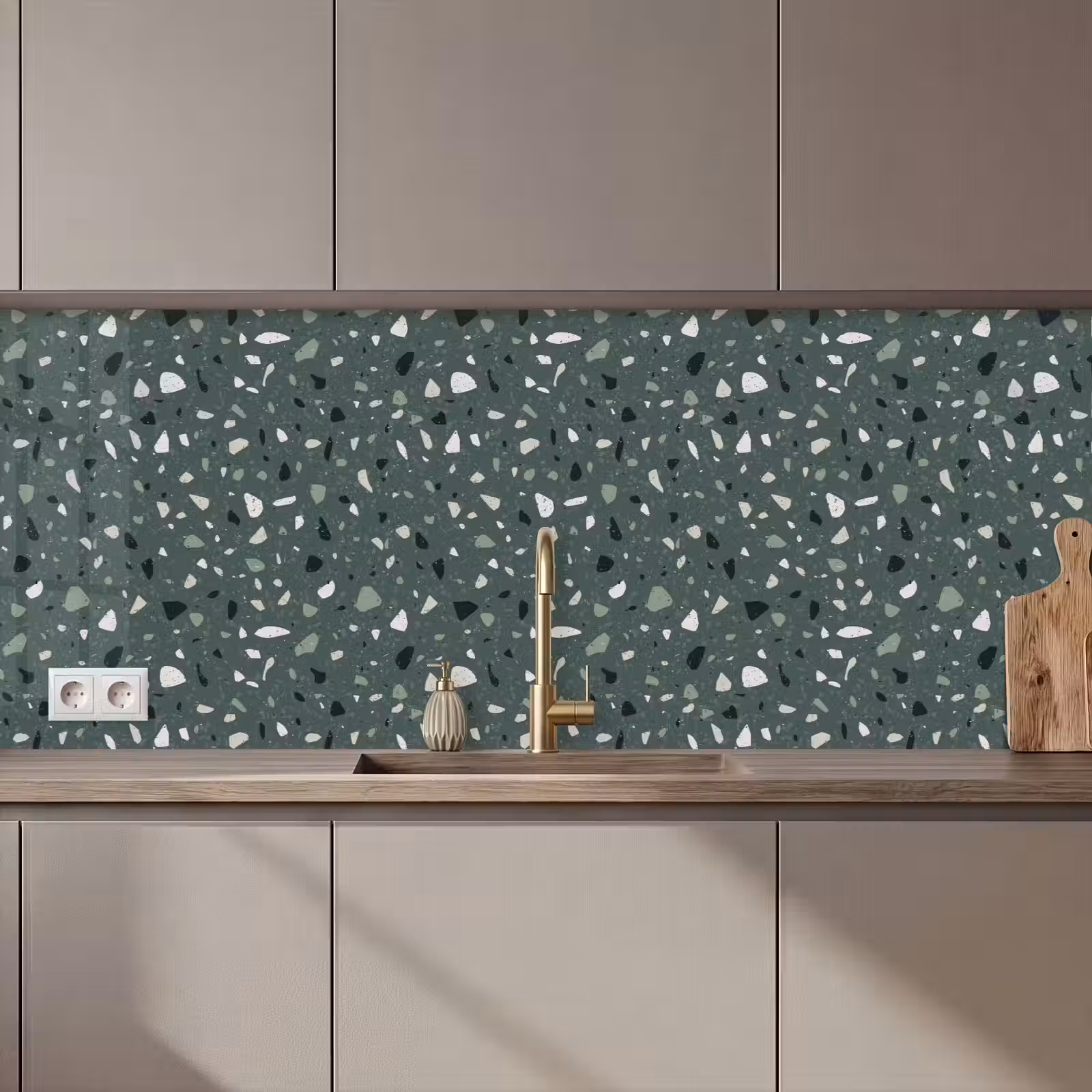 Kitchen splashback - Terrazzo - Pattern - Colorful - Green — 1