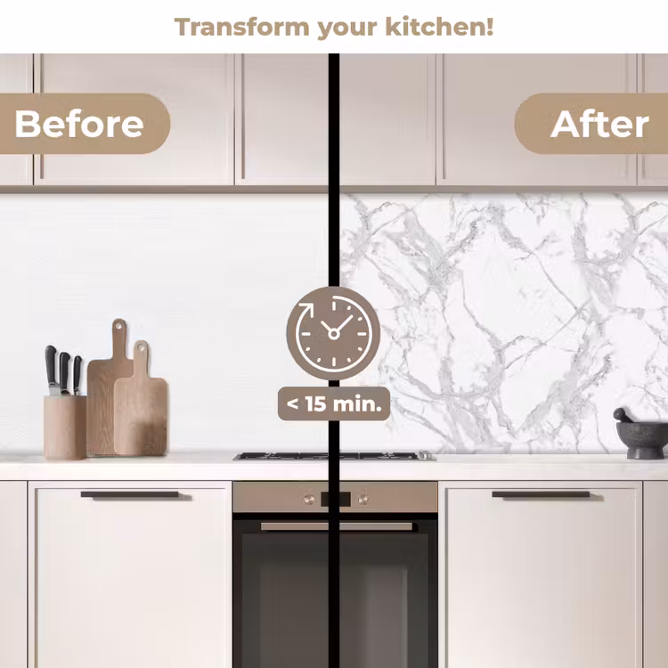 Kitchen splashback - Marble - Pure - Gray - Veins — 3