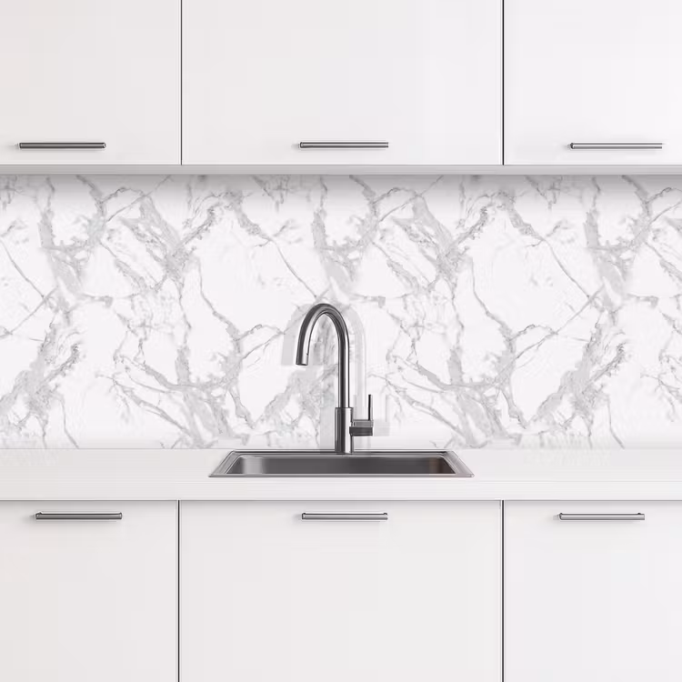 Kitchen splashback - Marble - Pure - Gray - Veins — 4