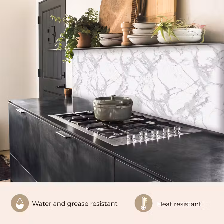 Kitchen splashback - Marble - Pure - Gray - Veins — 5