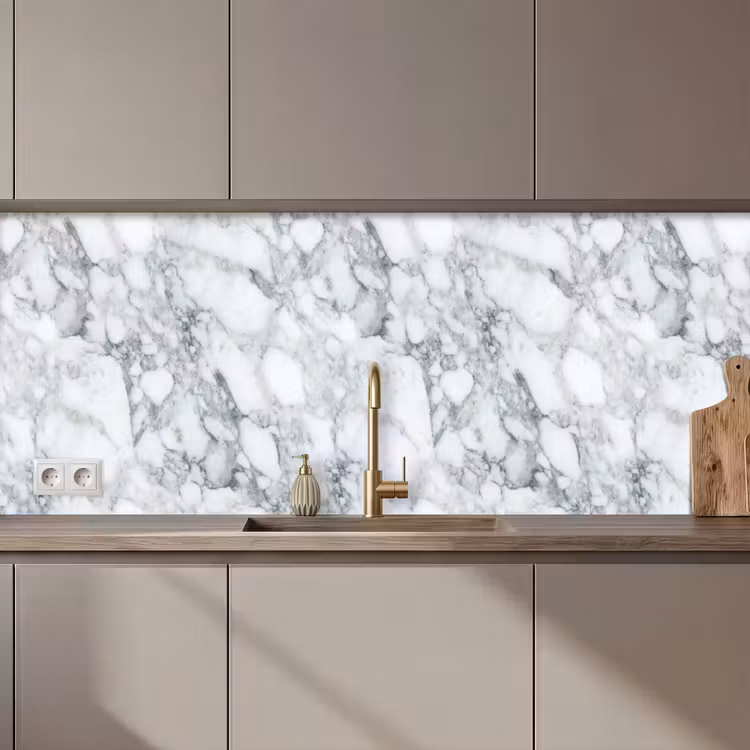 Kitchen splashback - Mosaic - Marble - White - Irregular — 1