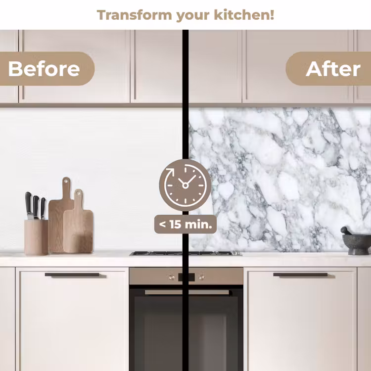 Kitchen splashback - Mosaic - Marble - White - Irregular — 3