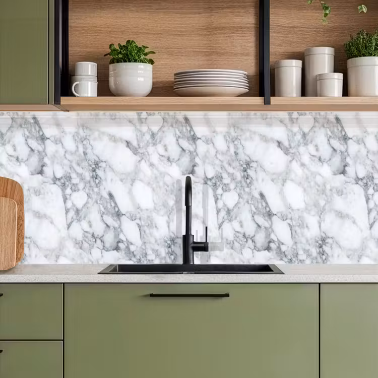 Kitchen splashback - Mosaic - Marble - White - Irregular — 8