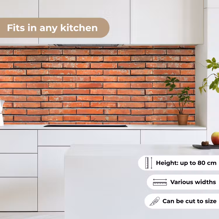 Kitchen splashback - Red - Bricks - Wall - Damage — 7