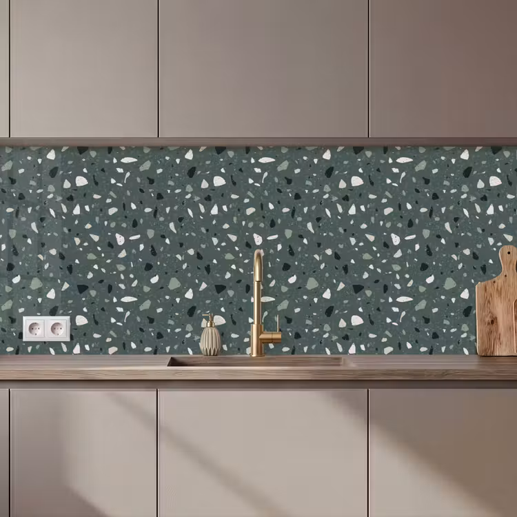 Kitchen splashback - Terrazzo - Pattern - Colorful - Green — 1