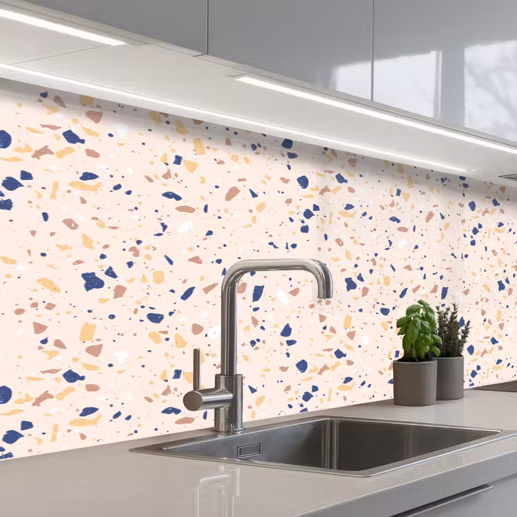 Kitchen splashback - Terrazzo - Pattern - Colorful - Indigo — 2