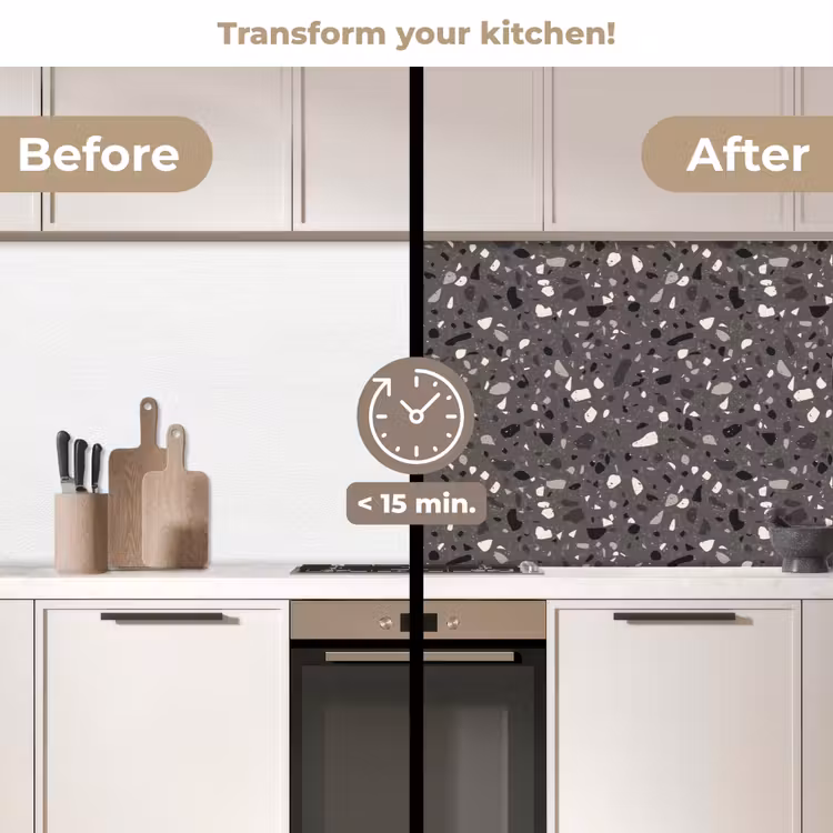 Kitchen splashback - Terrazzo - Pattern - Gray — 3