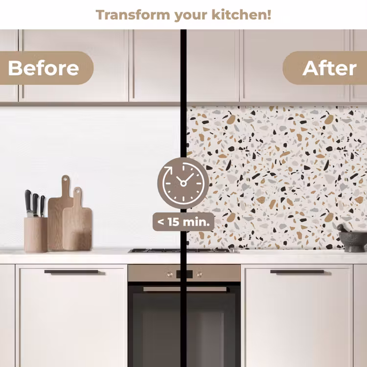 Kitchen splashback - Terrazzo - Pattern - Steel — 3