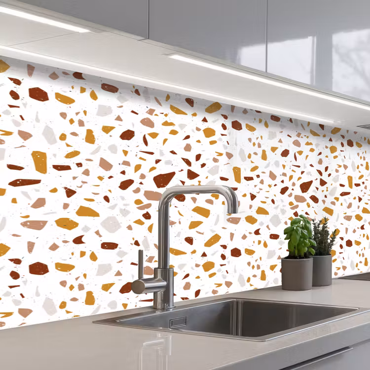 Kitchen splashback - Terrazzo - Pattern - White - Urban — 2