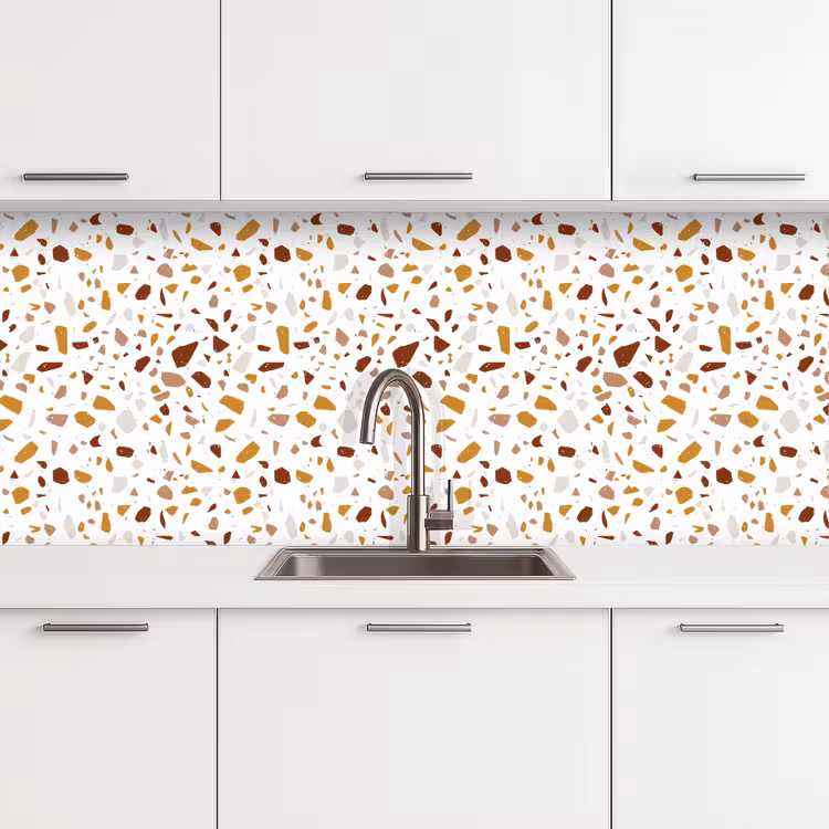 Kitchen splashback - Terrazzo - Pattern - White - Urban — 4