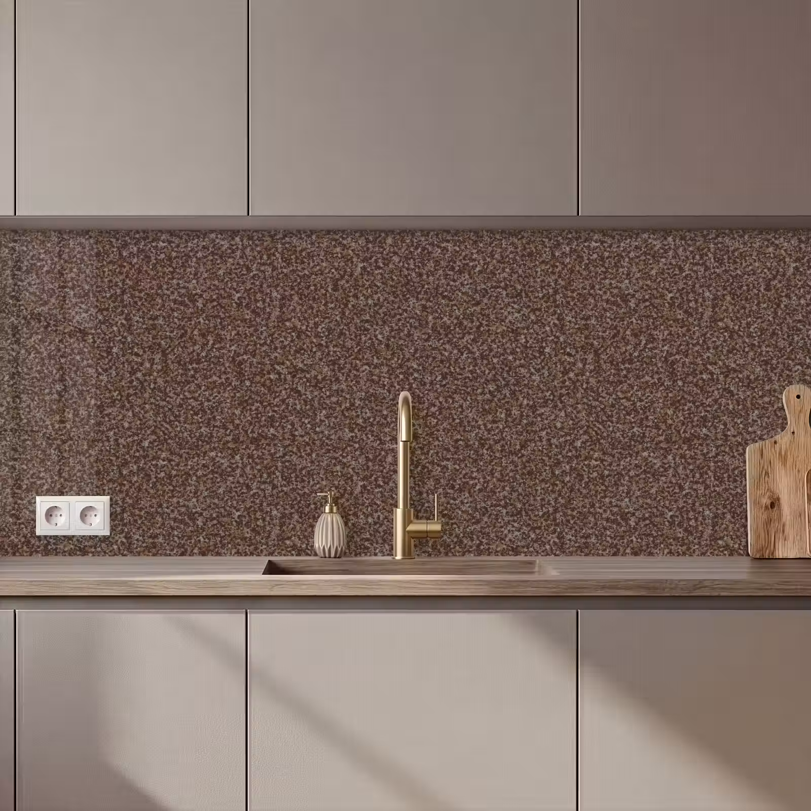 Kitchen splashback - Rough - Rust - Dark brown — 1