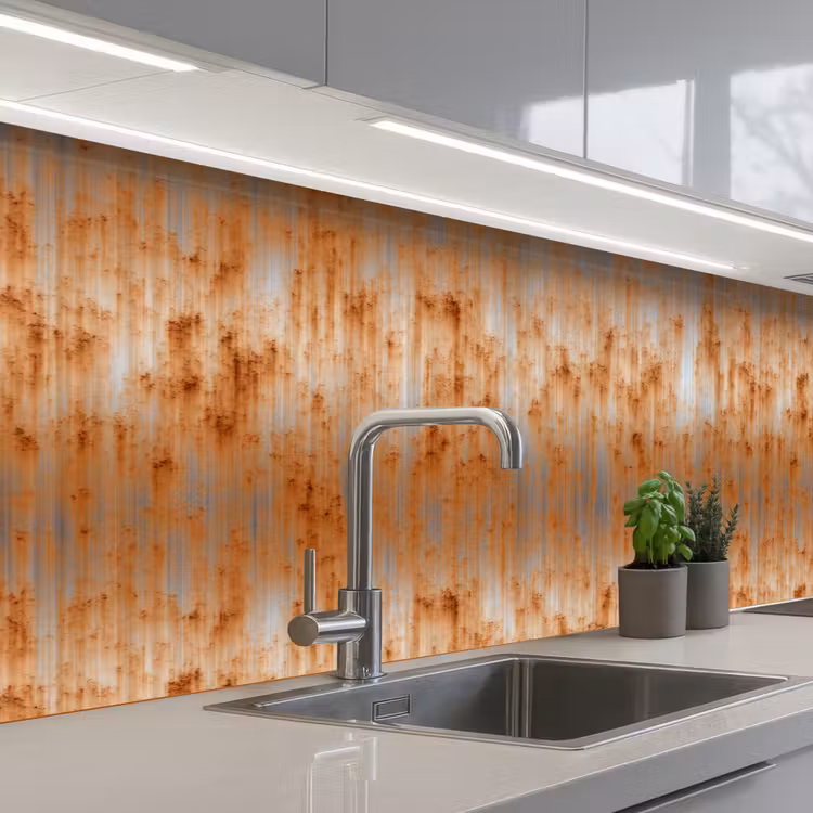 Kitchen splashback - Metal - Gray - Orange - Rust — 2