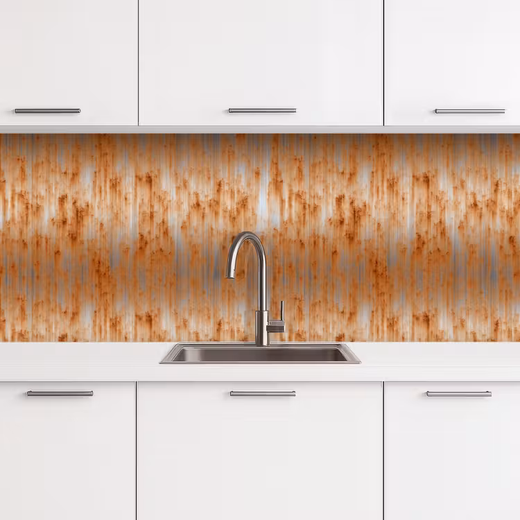 Kitchen splashback - Metal - Gray - Orange - Rust — 4