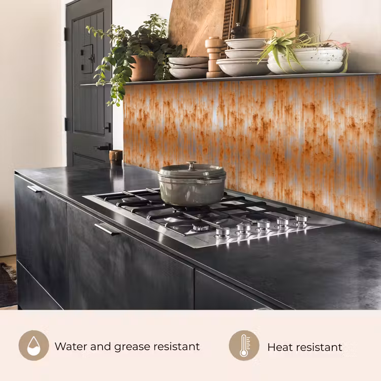 Kitchen splashback - Metal - Gray - Orange - Rust — 5