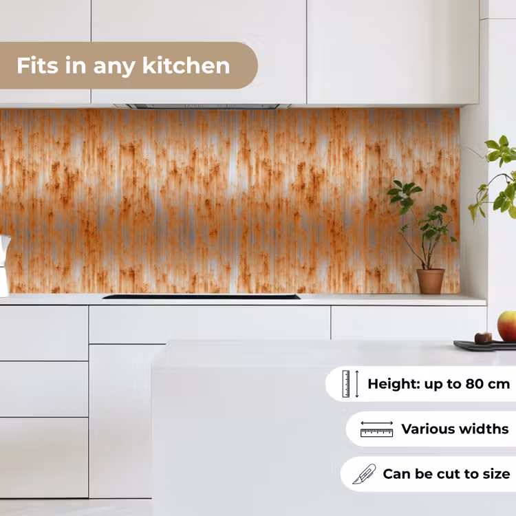 Kitchen splashback - Metal - Gray - Orange - Rust — 7