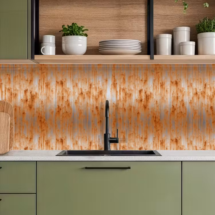 Kitchen splashback - Metal - Gray - Orange - Rust — 8