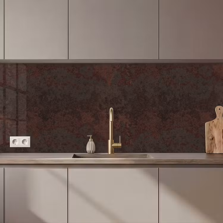 Kitchen splashback - Metal - Rust - Dark - Brown — 1
