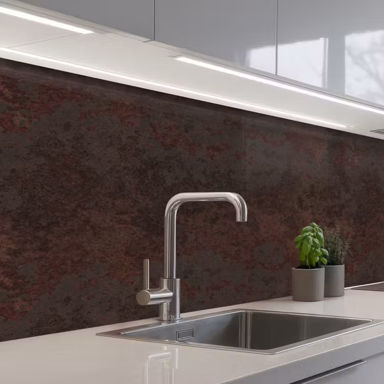 Kitchen splashback - Metal - Rust - Dark - Brown — 2