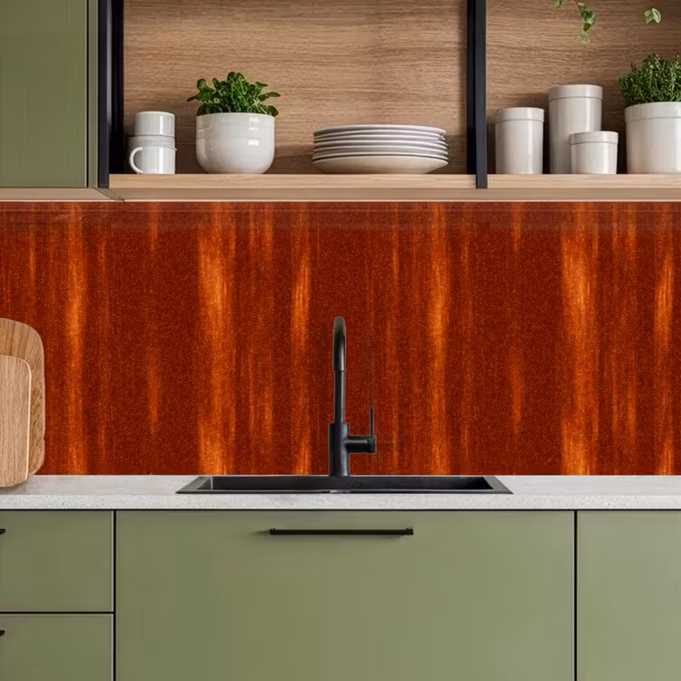 Kitchen splashback - Orange - Red - Rust - Metal — 8