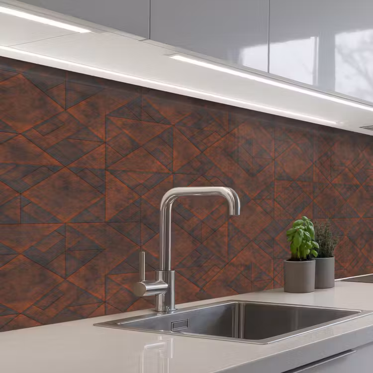 Kitchen splashback - Pattern - Geometric - Brown - Rust — 2
