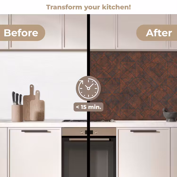 Kitchen splashback - Pattern - Geometric - Brown - Rust — 3