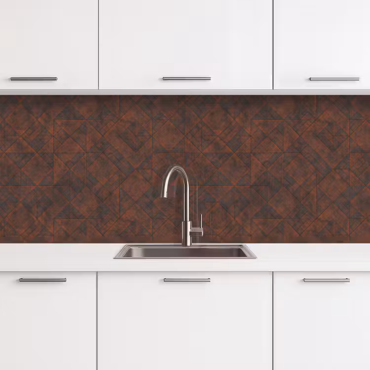 Kitchen splashback - Pattern - Geometric - Brown - Rust — 4