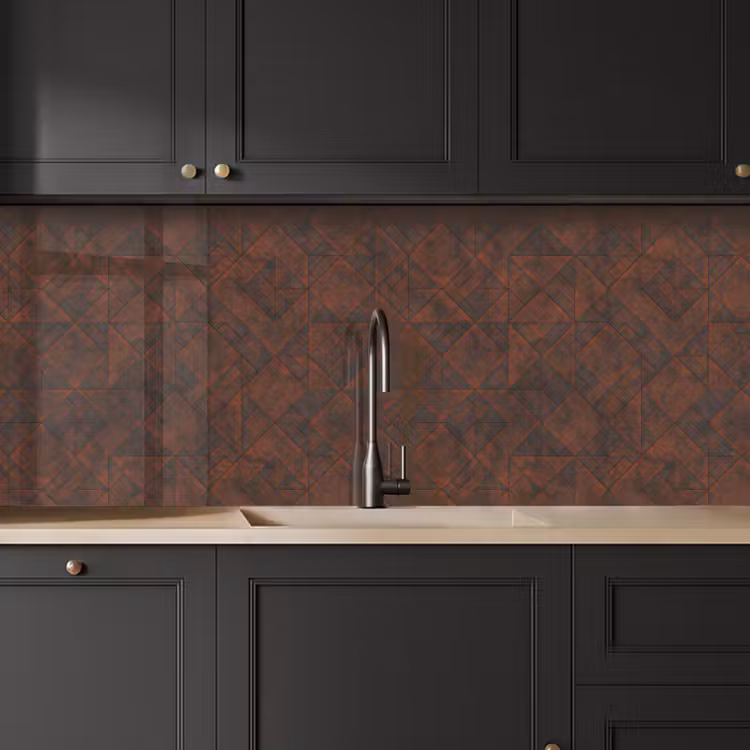 Kitchen splashback - Pattern - Geometric - Brown - Rust — 6