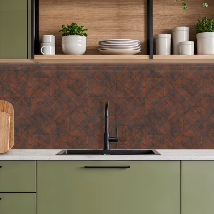 Kitchen splashback - Pattern - Geometric - Brown - Rust — 8