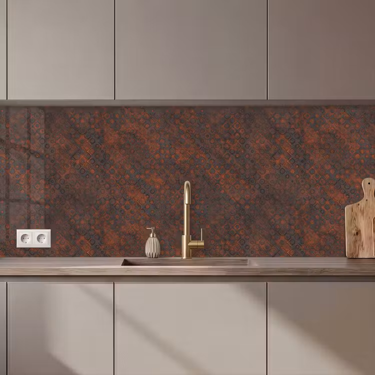 Kitchen splashback - Pattern - Rust - Brown — 1