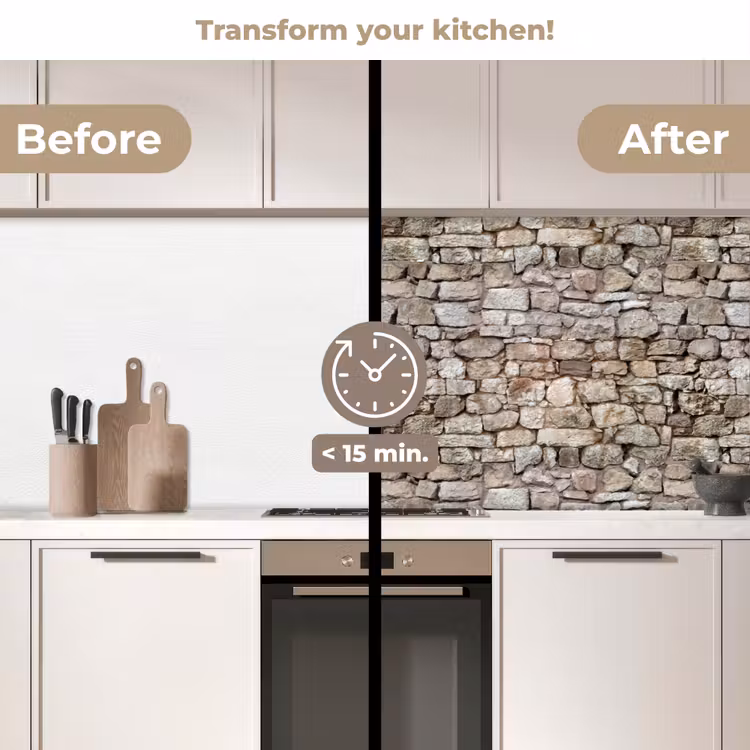 Kitchen splashback - Rough - Stones - Wall - Natural stones — 3