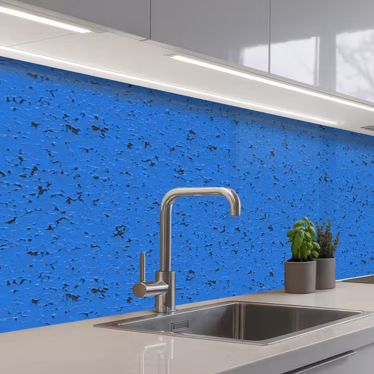 Kitchen splashback - Rust - Blue - Cracks - Paint — 2