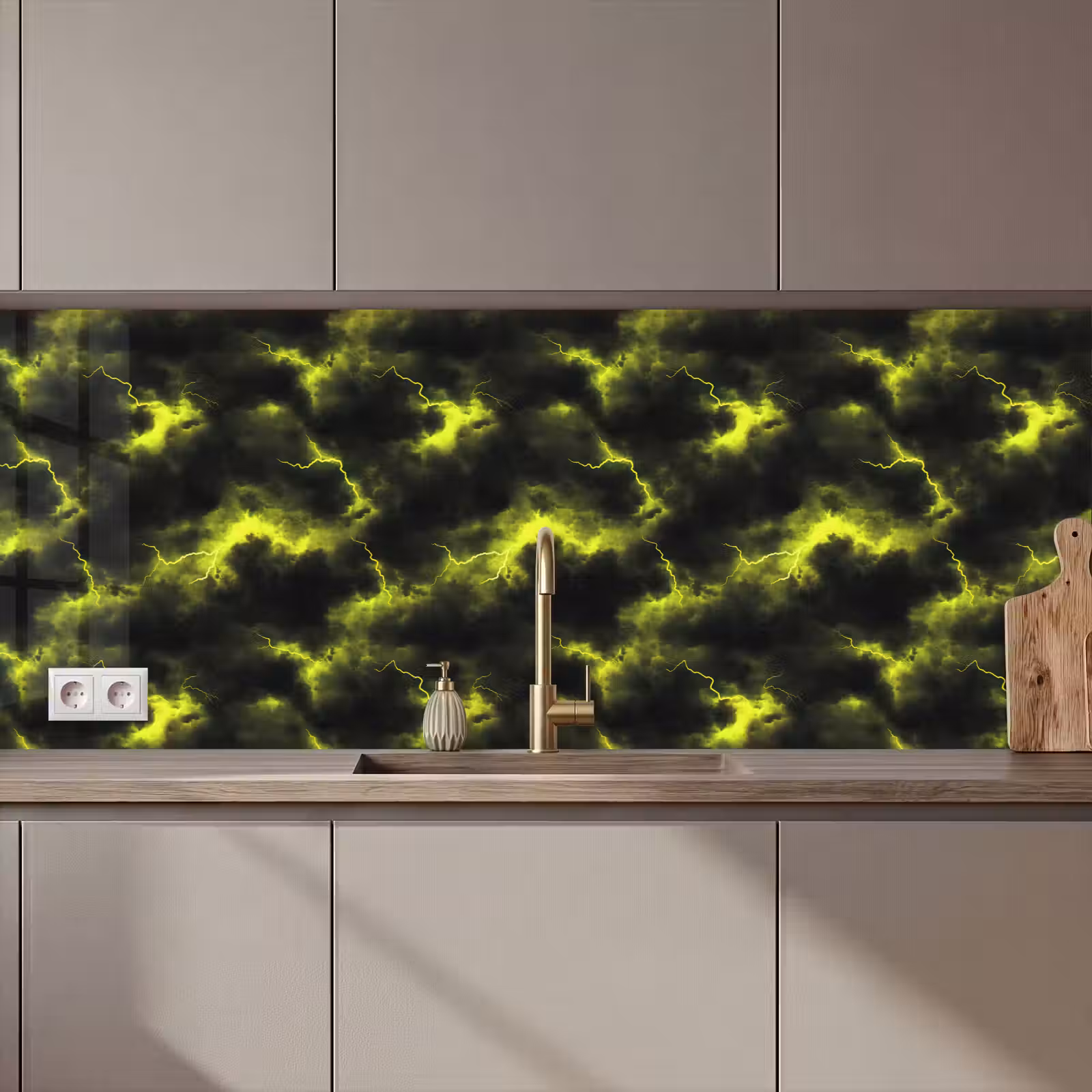 Kitchen splashback - Yellow - Storm - Clouds — 1