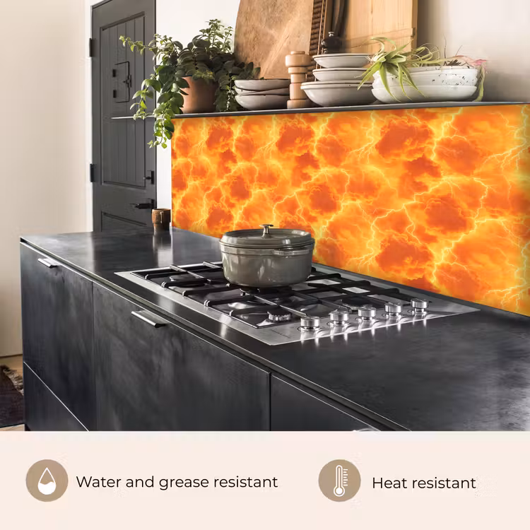 Kitchen splashback - Lightning - Storm - Orange — 5
