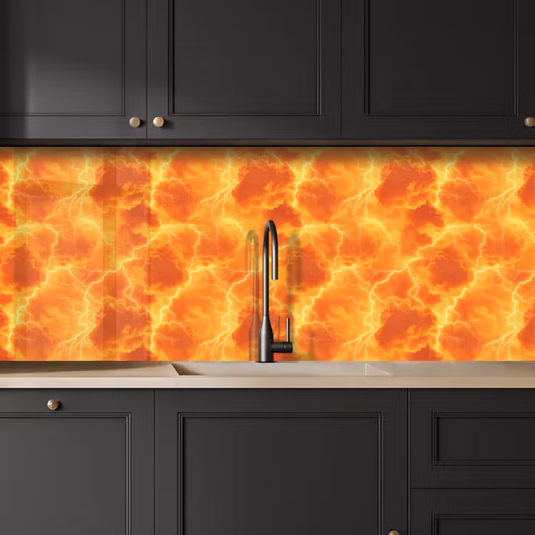 Kitchen splashback - Lightning - Storm - Orange — 6