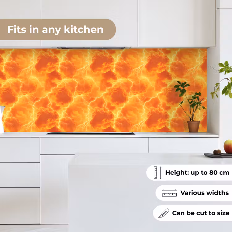 Kitchen splashback - Lightning - Storm - Orange — 7
