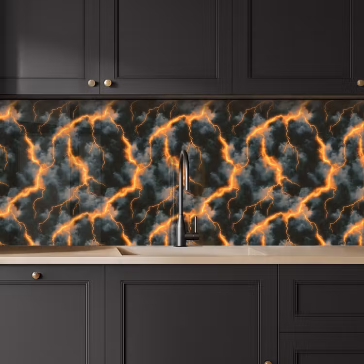 Kitchen splashback - Orange - Lightning - Clouds — 6