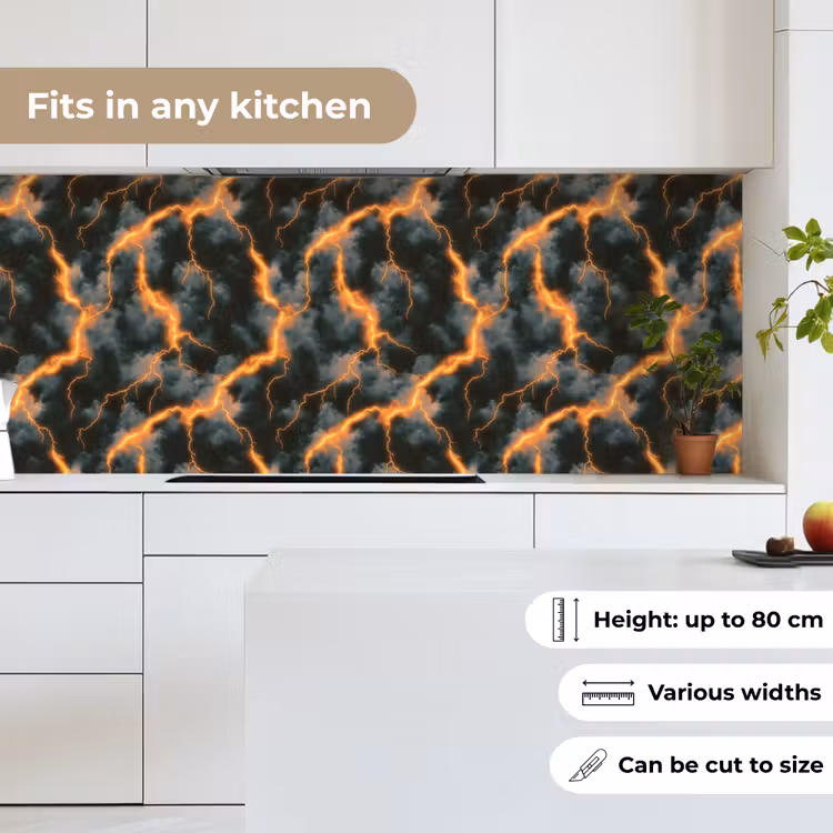 Kitchen splashback - Orange - Lightning - Clouds — 7
