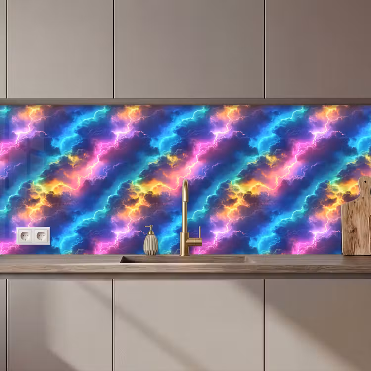 Kitchen splashback - Storm - Lightning - Rainbow — 1