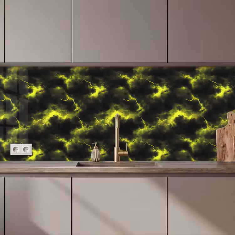 Kitchen splashback - Yellow - Storm - Clouds — 1