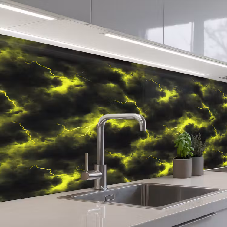 Kitchen splashback - Yellow - Storm - Clouds — 2