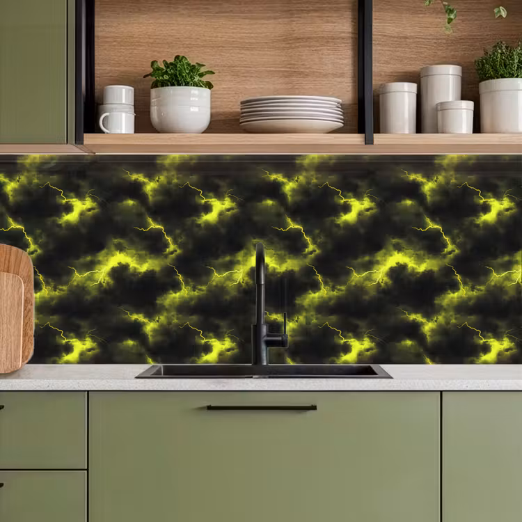 Kitchen splashback - Yellow - Storm - Clouds — 8