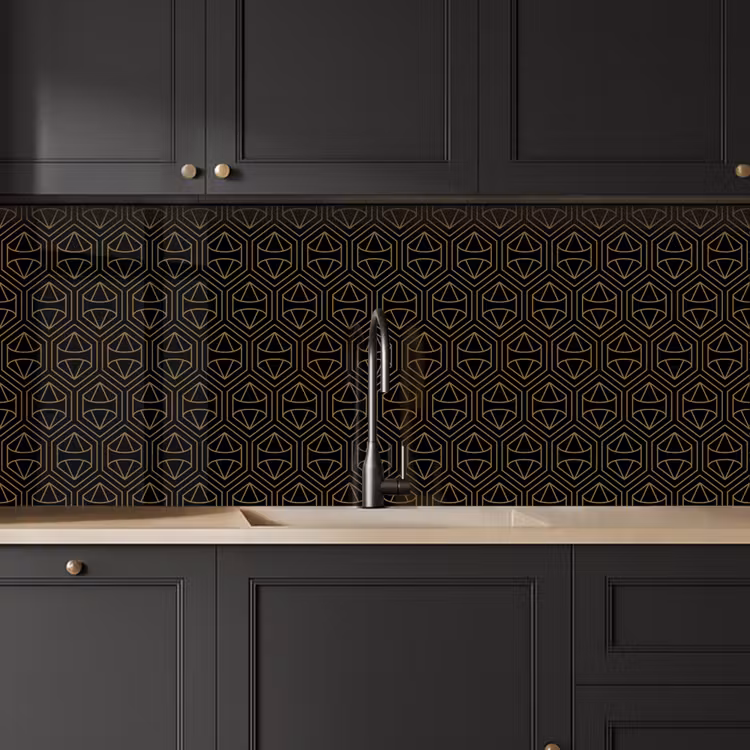Kitchen splashback - Gold - Black - Diamond — 6