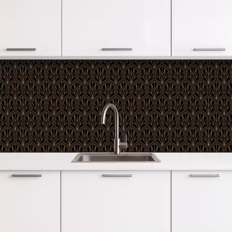 Kitchen splashback - Gold - Black - Lines — 4