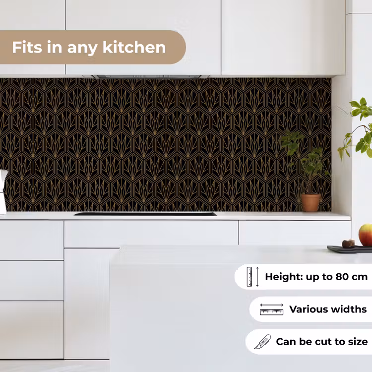 Kitchen splashback - Gold - Black - Lines — 7