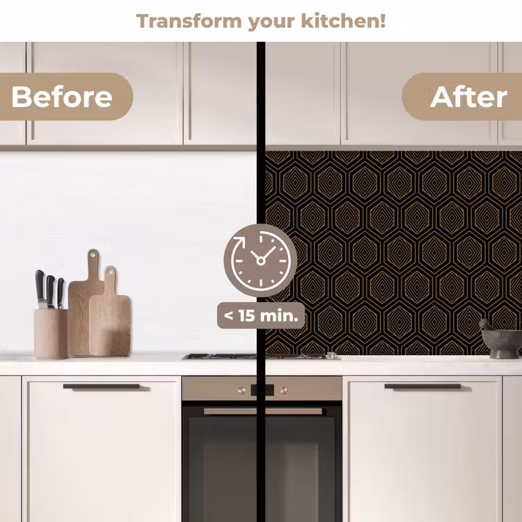 Kitchen splashback - Gold - Black - Tunnel — 3
