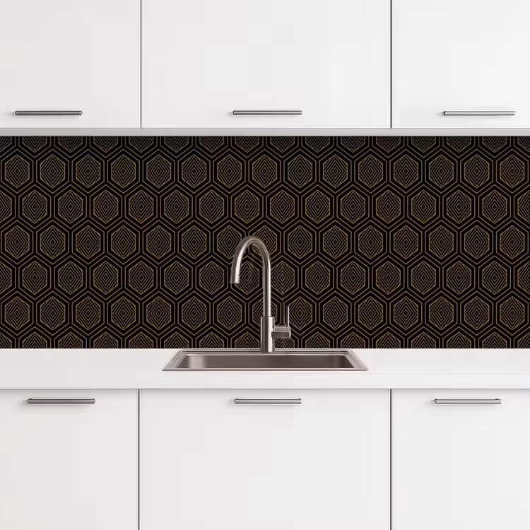 Kitchen splashback - Gold - Black - Tunnel — 4