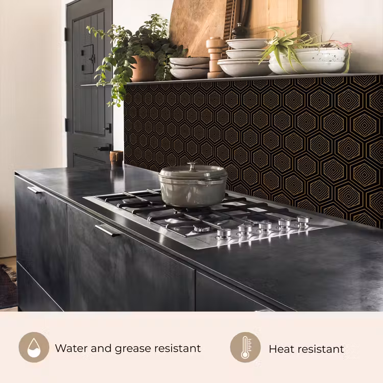 Kitchen splashback - Gold - Black - Tunnel — 5
