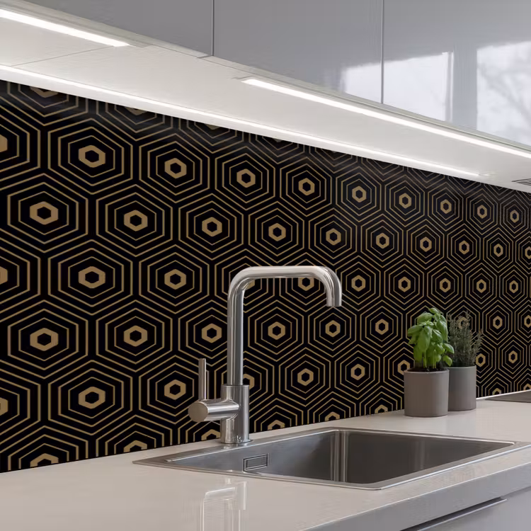 Kitchen splashback - Gold - Illusion - Pattern — 2